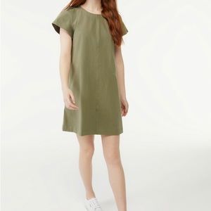 Free Assembly Cargo Green Flutter Sleeve Tshirt Dress Large